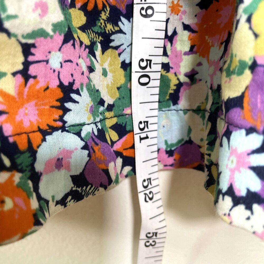 Gap Women’s Colorful Floral Cotton Maxi Dress Keyhole Tie Front Size Medium - Picture 6 of 8